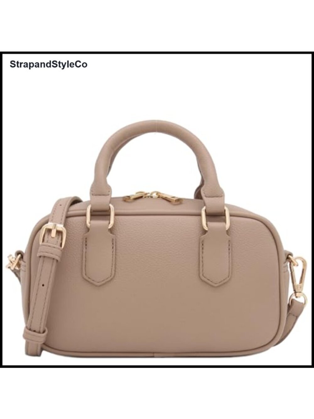 Faux Leather Mini Satchel Crossbody Bag Top Handle Purse